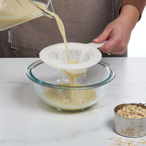 Juego de filtros de alimentos, filtro de malla Cocina Leche de soja Jugo Vino Yogur Cuchara de plástico con mango - Product Image 3