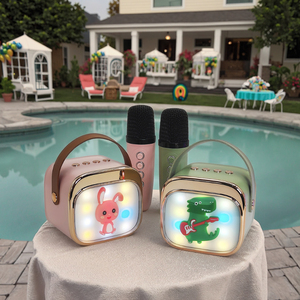 Party Box Home Cute Loa <span class=keywords><strong>Keo</strong></span> Bluetooh Altavoces Micrófono inalámbrico Karaoke Con 2 Microfoni Machine Music Kids Audio Player Set - Product Image 2