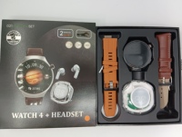 Montre connectée D21 2026, ensemble de 4 montres intelligentes, combo montre et écouteurs Bluetooth, 2 bracelets interchangeables, moniteur de fréquence cardiaque, modes multisports, boîte cadeau