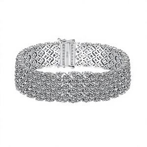 Nueva Pulsera Holográfica de Plata de Ley S925 con Incrustaciones de Circonio, Diseño de Malla de Alta Gama, Joyería Moderna para Regalo, Fiesta o Boda - Product Image 4