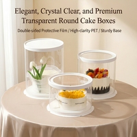 Boîte d'emballage pour gâteau d'anniversaire avec fenêtre, qualité alimentaire, motif floral, 4/6/8/10/12 pouces, écologique, imperméable, jetable, auto-érectible