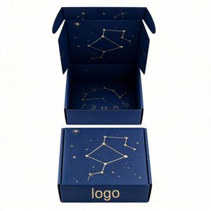 Factory Direct Customizable Free Design Navy Blue Starry Sky Corrugated Mailer <b>Box</b> Elegant Ideal for Jewelry & <b>Gift</b> Shipping - Product Image 2