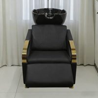 Chaise de lavage de cheveux pour salon de coiffure, moderne, en cuir écologique, imperméable, avec repose-pieds réglable, prix usine abordable