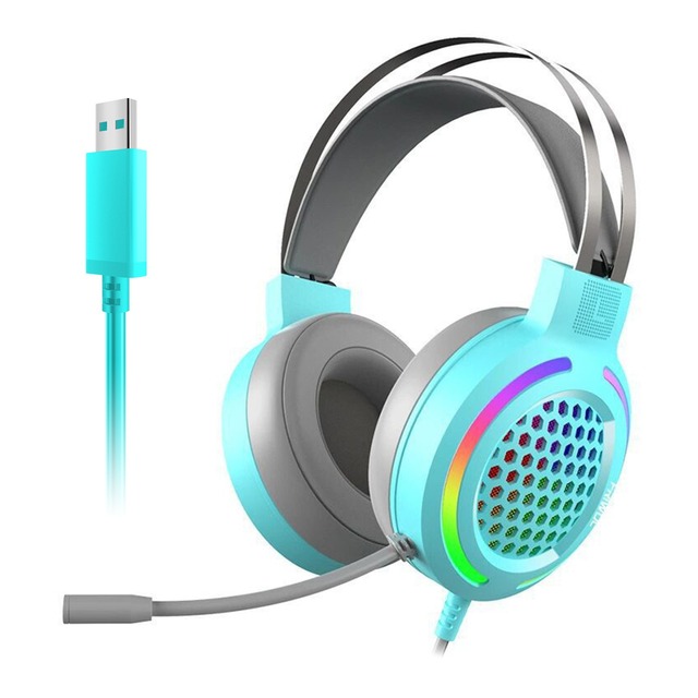 New Fashion USB7.1 E-sports Game Headphones Heavy Stereo Multicolor Earphone and Microphone Wired Gaming Headset for P4/PC/PS5