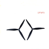 Hélice de drone de course UAV quadricoptère haute performance en fibre de carbone légère et nylon 1310 à 3 pales, noire, épaisseur 13 mm