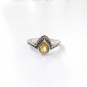 Bague en citrine de la meilleure qualité, en argent sterling 925, bague en pierres précieuses, citrine, collection artisanale, bagues fines, bijoux en argent, prix de gros - Product Image 2