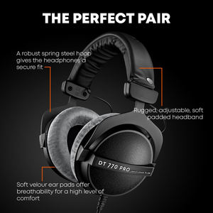 Casque d'Enregistrement Professionnel HiFi <span class=keywords><strong>DT770</strong></span> PRO avec Interface 3,5 mm, Écouteurs de Monitoring Fermés pour Usage Professionnel - Product Image 2
