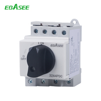 EBASEE BXPV-ELR2 1000V 32A 4P/2P Interrupteur de déconnexion photovoltaïque IP66 étanche certifié CE pour systèmes solaires photovoltaïques Montage sur rail DIN