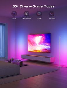 Умный напольный светодиодный светильник с управлением через приложение, синхронизацией цветов и изменением цвета, для дистанционного и проводного управления, сборка-конструктор - Product Image 3