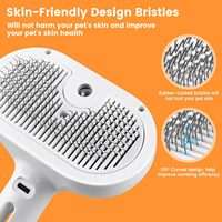 Nouvelle brosse à poils pour animaux de compagnie en acier inoxydable portable, à nettoyage rapide, à vapeur, pour le toilettage, la pulvérisation, la brosse lissante pour chats