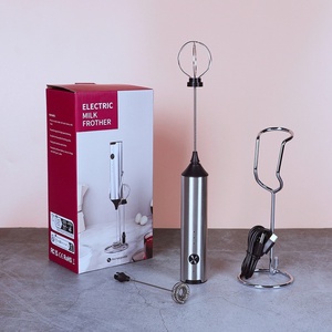 Potente Espumador de leche de mano de acero inoxidable, mezclador de café de lujo con logotipo personalizado, fabricante de espuma a batería - Product Image 4