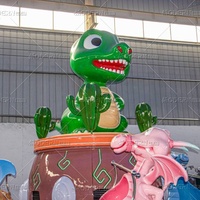 Manège de fête foraine Dino Mécanique, Dinosaure Sauterelle, Équipement d'amusement pour enfants intérieur/extérieur en fibre de verre