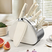Accessoires de cuisine Tc, ensemble de couteaux de cuisine comprenant un couteau à trancher, un couteau à désosser, un couteau de boucher, un couteau à fruits, un porte-couteaux