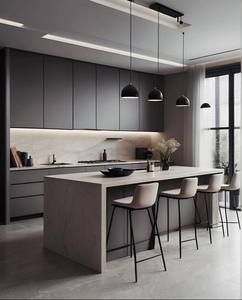 <span class=keywords><strong>Maisons</strong></span> modernes Personnalisable Peinture cuite mate Panneau plat Design Armoire de cuisine pour constructeur de <span class=keywords><strong>maisons</strong></span> neuves - Product Image 6