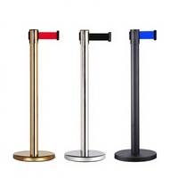 Barrière de sécurité télescopique Guangan Modèle 018 en acier inoxydable galvanisé, remplissable d'eau, pour files d'attente et isolation