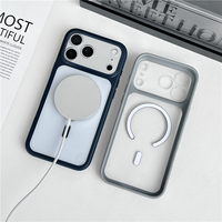 Casing ponsel permukaan matte akrilik berwarna dengan sisi TPU untuk iPhone 14 15 16 17 Pro Plus Max SE