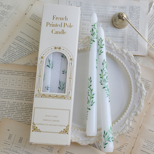 Cross-border 25CM European-style <b>long</b>-stem wedding printed <b>candles</b>, smokeless home atmosphere decorative <b>candles</b> - Product Image 2