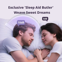 Haut-parleur de sommeil à conduction osseuse sous oreiller, Bluetooth 5.4, machine à bruit blanc, 36 sons naturels, télécommande, carte TF, aide au sommeil