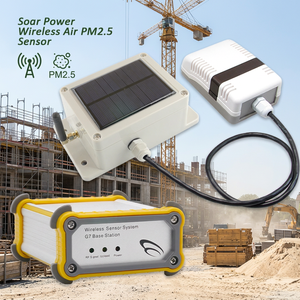 เซ็นเซอร์ตรวจจับอากาศ PM2.5 แบบไร้สายพลังงานแสงอาทิตย์ เครื่องตรวจจับก๊าซแบบติดตั้งด้วยพลังงานแสงอาทิตย์ วัสดุพลาสติก ABS สถานีฐาน G7 - Product Image 1