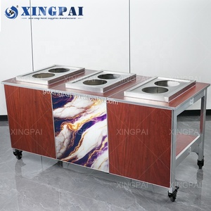 XINGPAI Commercial Catering Equipment Modern Rectangle <strong>Buffet</strong> Station Luxury High Quality Sapele Wood <strong>Buffet</strong> <strong>Table</strong> - Product Image 4