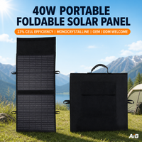 Panneau solaire monocristallin pliable 40W, 23% d'efficacité, chargeur solaire portable avec sortie MC4 pour camping, randonnée, station d'alimentation