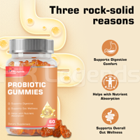 Gummies Probiotiques Véganes OEM ODM Sans Sucre pour la Digestion et la Santé Intestinale – Complément Probiotique et Prébiotique