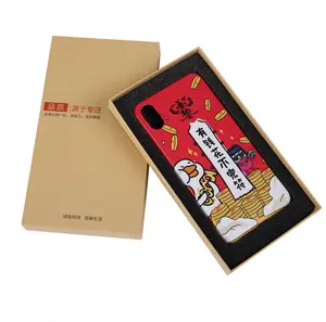 kraft cardboard paper protect mobile cell phone cover gift packaging box for phone case