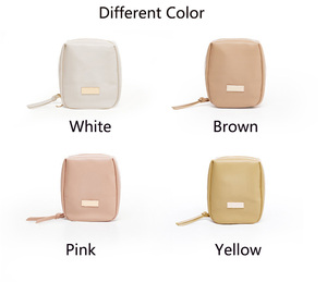 Phụ nữ thời trang Thiết kế mới tùy chỉnh da chăm sóc da Purse với dây kéo trắng túi mỹ phẩm chuyên nghiệp du lịch tổ chức trang điểm Túi - Product Image 6