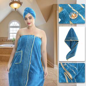 Serviette de bain et de douche en microfibre à séchage rapide de haute qualité avec logo personnalisé TATL, pour sécher les cheveux, 25x65cm - Product Image 3