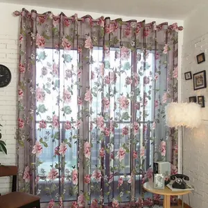 Whosale Turkish Ready Made Bedroom Printed Sheer Window Curtains For The Living Room