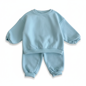 2023 nouveauté unisexe coton à manches courtes survêtement conception personnalisée enfants survêtements pour la saison de printemps écologique couleur unie - Product Image 1