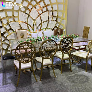 Mesa Rectangular Personalizada LEDA con Marco Metálico Hueco, Muebles Modernos para Decoración de Hoteles, Comedores y Fiestas de Boda, para Uso en Exteriores - Product Image 1