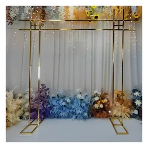 婚礼拱门支架圆形背景金属气球婚礼拱门套件，生日派对背景装饰