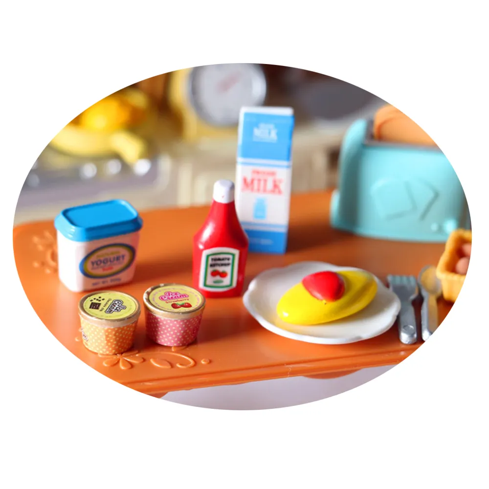 5Pcs/Set 1:12 Dollhouse Miniature Food Mini Milk Tomato Sauce Iced Yogurt Dolls Kitchen Toy Fairy Garden Simulation Mod