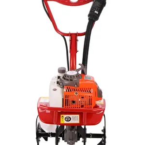 Four stroke multifunctional ditching, weeding, and soil turning rotary tiller, small gasoline cultivator