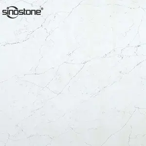 2021 Hot Sale Material White Marble Veins 20mm Thickness Artificial Quartz Stone Slab