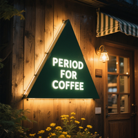 Enseigne Kelly personnalisée en acier avec éclairage LED étanche double face, enseigne lumineuse pour l'extérieur, devanture de café, pour pizzeria