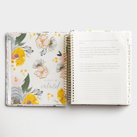 Organiseur de style professionnel Happy Planner A5 à spirale, couverture en tissu, 12 mois/18 mois, avec autocollants personnalisés et boîte cadeau