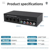 Kabel Lengtion 4 Port 5 RCA YPbPr RGB Component AV Switcher 4-Arah Plug & Play 1080p Retro Gaming PS2/Wii/Xbox untuk