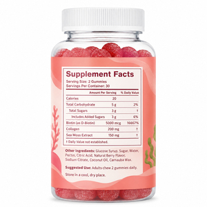 Gomitas de Belleza de Marca Privada con Biotina, Colágeno y Musgo Marino para Adultos, Mejora de Uñas, Cabello y Piel, Refuerzo Inmunológico, Antioxidante, 60 Unidades - Product Image 6