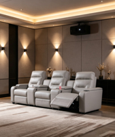 VIP Heimkino-Liegesofa 3-Sitzer Elektrischer Leder-Kinosessel für Kellerraum-Kinosaal