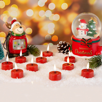 Bougie LED à piles Matti, lumière de thé de Noël, flamme 3D réaliste, décoration de la maison, sans flamme, lumières de thé LED rouges