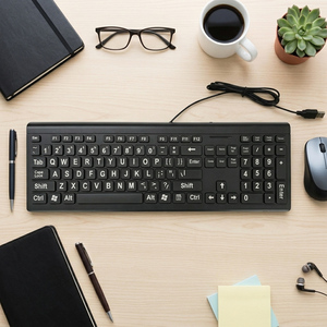 Teclado USB con Letras Grandes para Personas Mayores con Baja Visión, Personas Mayores con Discapacidad Visual, Teclado de Tamaño Completo - Product Image 3