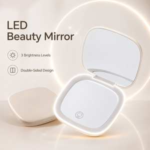 Cermin Rias LED Sensor Sentuh Pembesar Dua Sisi, Kontrol Smart On/Off, <span class=keywords><strong>Mini</strong></span> Portabel, 3 Mode Cahaya untuk Penggunaan Sehari-hari - Product Image 5