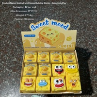Blocs de construction en PVC de haute qualité en forme de fromage simulé, balles anti-stress DIY pour les 5 ans et plus, jouets de décompression pour le bureau