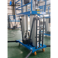Élévateur vertical télescopique en alliage d'aluminium pour une personne, 6m, 7m, 8m, 9m, 10m, 11.2m, pour nettoyage de vitres