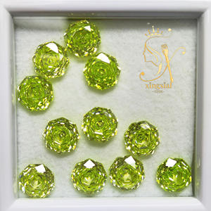 Venta al por Mayor de Piedras Sueltas de Circonia Cúbica de Calidad 5A, 12 mm, Color Verde Manzana, Diamante Sintético, Forma de Rosa Milenio - Product Image 2