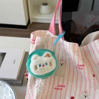 Porte-clés en peluche de couple de dessins animés, pendentif de sac en peluche doux avec charme romantique, cadeau pour amoureux pour la Saint-Valentin