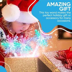 Varita Mágica LED de Neón Personalizada al por Mayor, Juguete con Proyección de Copos de Nieve, Luz Multicolor para Graduación, Acción de Gracias, Navidad - Product Image 4