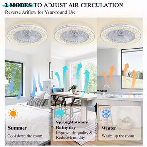 Ventilateur de plafond intelligent Tuya RGB LED avec lumière d'ambiance, 7 pales, pour salon, avec lumière LED et haut-parleur - Product Image 2